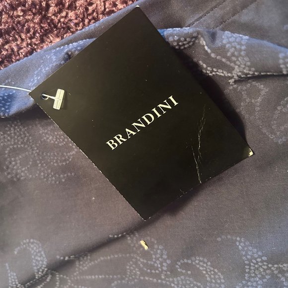 Brandini Mens Casual Button Down Blue Dress Shirt Size M - Picture 4 of 5